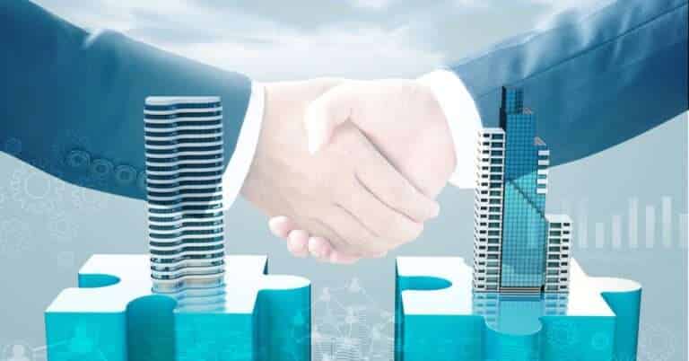 Merger And Acquisition Business Concepts, Join Puzzle Pieces